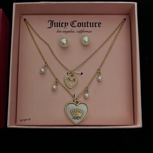 Juicy Couture Gold and White Layered Necklace